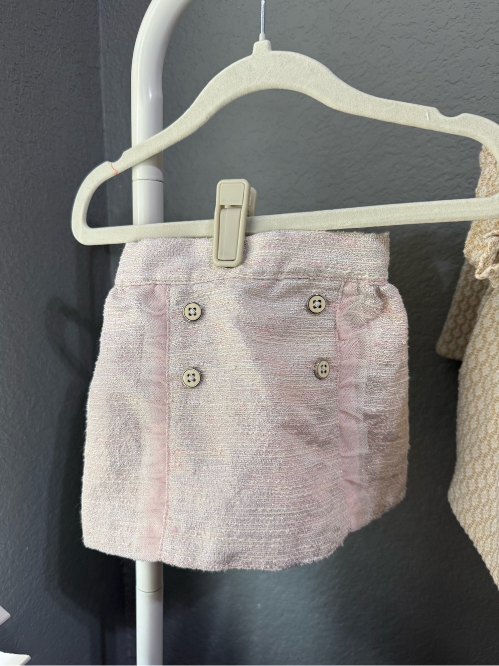 Janie and Jack Pale Pink Tweed Skirt